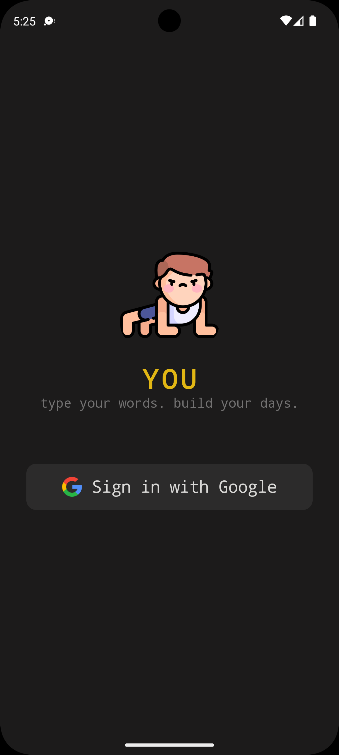 Sign-in screen